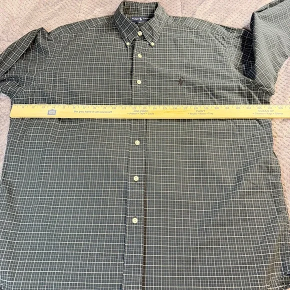 Ralph Lauren Blake Mens Large Green Windowpane Check Button Down Shirt - Picture 3 of 8